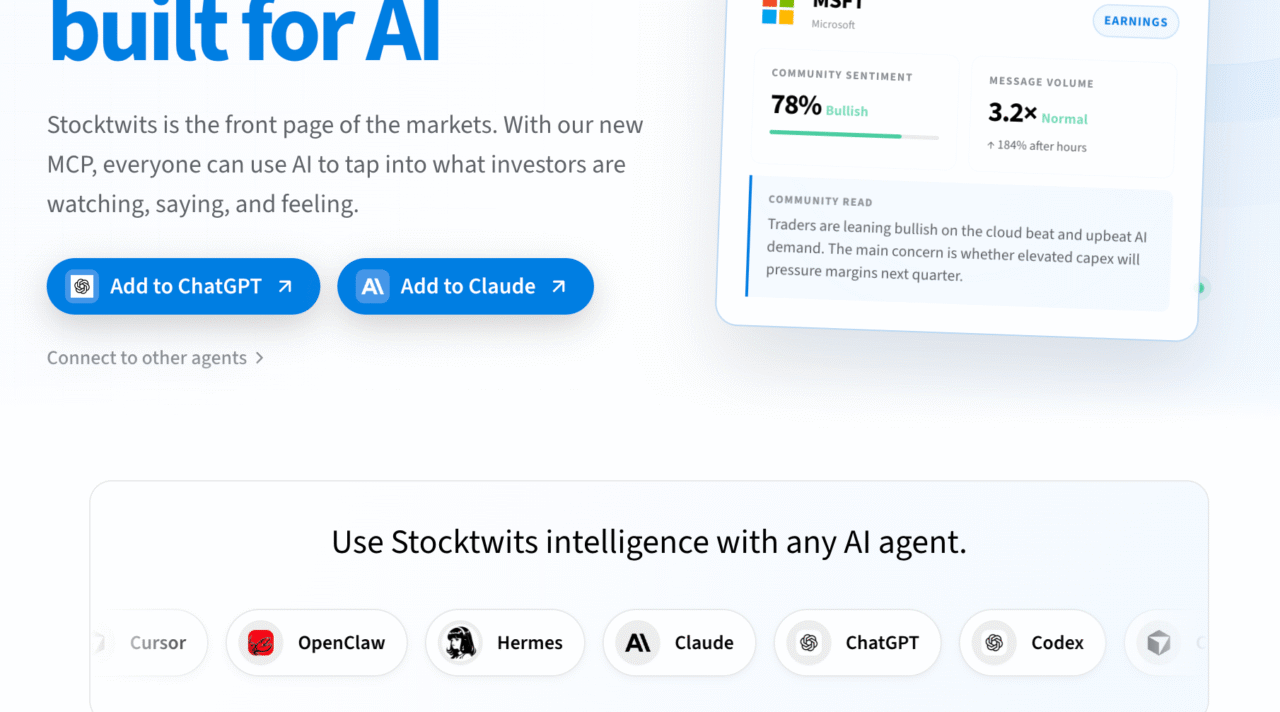 The Front Page Of The Markets – Stocktwits Trending and The Stockwits MCP